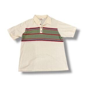 Vintage 70s Chest Stripe Collared Shirt